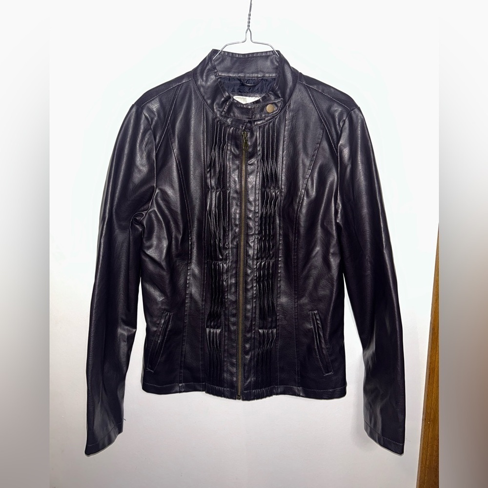 Deep Purple Frida Vegan Faux Leather Pleather Ladies Jacket
